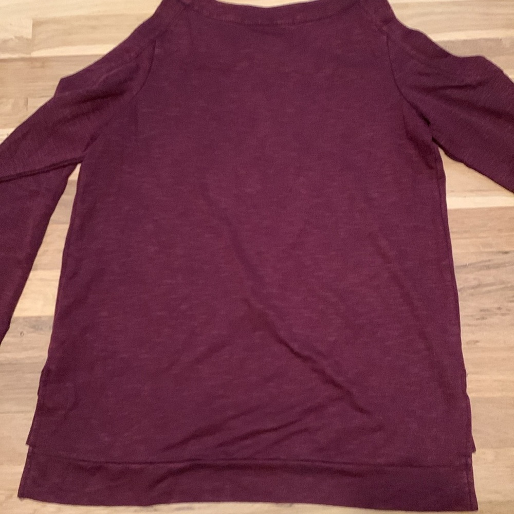 Knox Rose Studded Cold Shoulder Long Sleeve Maroon Blouse Women’s S - Picture 14 of 14